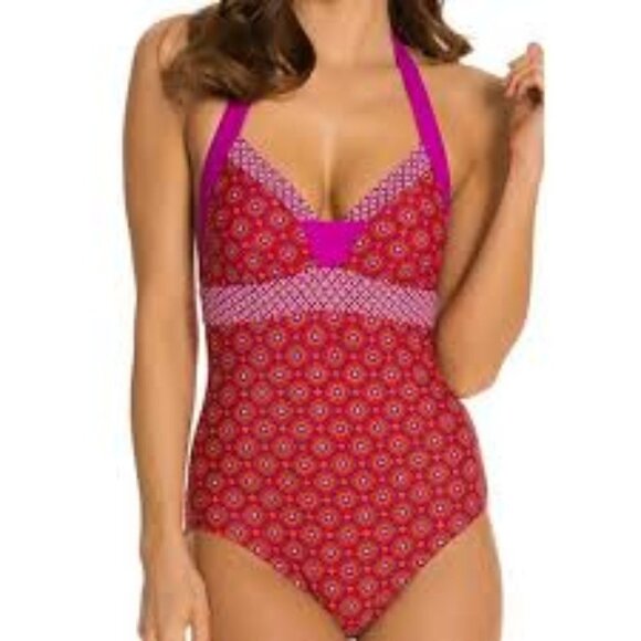 NWT Prana Isla Fuchsia Hyannis One Piece Swimsuit - Picture 1 of 10
